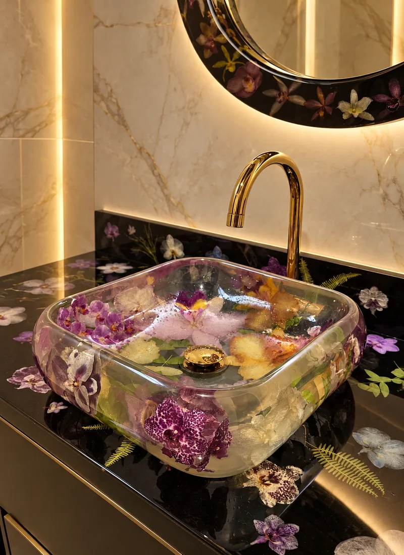 Lavabo floral de lujo